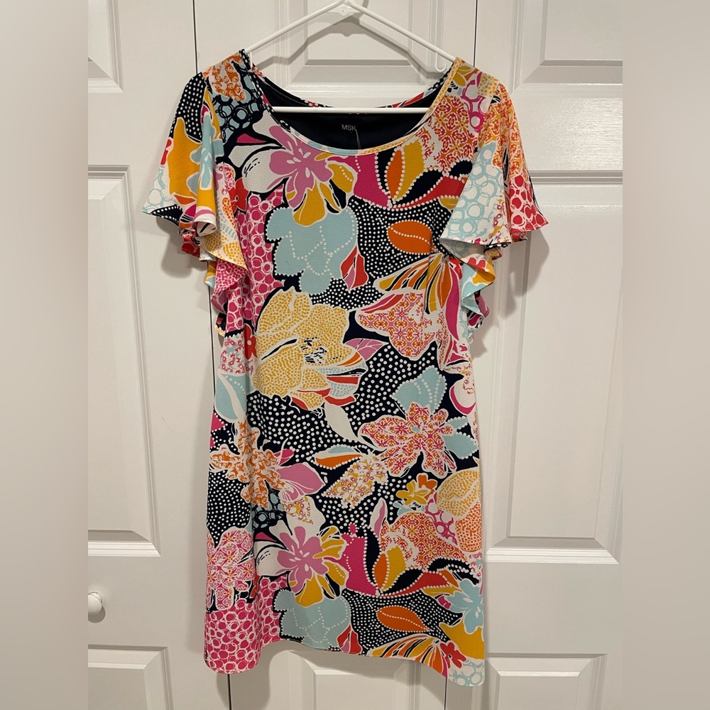 MSK Multicolor Floral Midi Dress